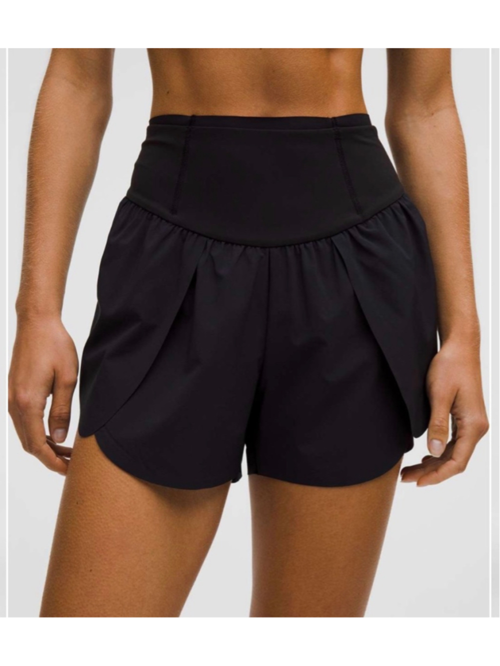 Lululemon Go Further High-Rise Split Short 3" in Black Sz 6!
